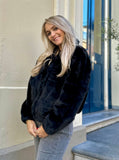 FAUX FUR JAS LINA ZWART