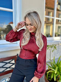 BLOUSE ROMY BORDEAUX ROOD MET STRASS