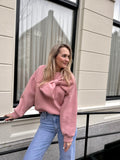 SWEATER MICHELLE LICHT ROZE MET STRIK