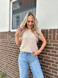 TOP ELINE GEHAAKT BOHO BEIGE