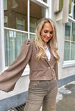 CROPPED BLAZER SARA MET STRASS EN LANGE POFMOUWEN