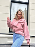 SWEATER MICHELLE LICHT ROZE MET STRIK