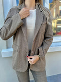 BLAZER SARA SPLIT BACK TAUPE MET STRASS