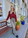 TOP LUNA BORDEAUX ROOD LANGE MOUWEN