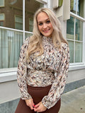 BLOUSE ROMY BEIGE GOUD PRINT