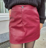 ROK LOT LEER BORDEAUX ROOD