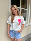 T - SHIRT HAPPY VIBES ORANJE ROZE