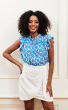 BLOUSE TIANA PRINT BLAUW LOFTY MANNER