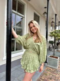 SET ROOS GROEN LUREX RUFFLE