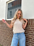 TOP ELINE GEHAAKT BOHO BEIGE