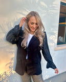 BLAZER JADA MET PAILLETTEN MOUWEN ZWART