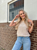 TOP ELINE GEHAAKT BOHO BEIGE