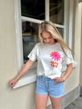 T - SHIRT HAPPY VIBES ORANJE ROZE