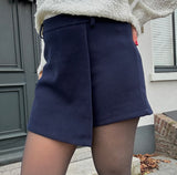 SKORT RUBY WOL DONKERBLAUW