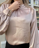 BLOUSE KATIE BEIGE MET GOUDE KNOPEN