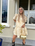 JURK ELLA BEIGE MET ROZEN