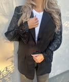 BLAZER JADA MET PAILLETTEN MOUWEN ZWART