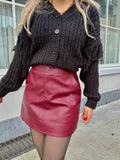 ROK LOT LEER BORDEAUX ROOD