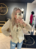 BLOUSE ESMEE BEIGE STRIKJES