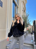 FAUX FUR JAS LINA ZWART