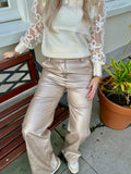 BROEK ROSY CHAMPAGNE METALLIC