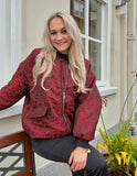 BOMBER JAS MILOU BLOEMENPRINT BORDEAUX ZWART