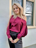 BLOUSE AIMÉE BORDEAUX ROOD SATIJN