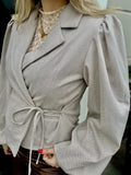 BLAZER SARA BEIGE STRASS MET KNOOP