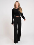 BROEK WIDE LEG ELBA ZWART NIKKIE