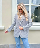 BLAZER SARA SPLIT BACK GRIJS MET STRASS