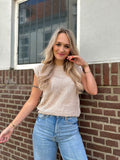 TOP ELINE GEHAAKT BOHO BEIGE