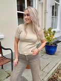 TOP DIANNA BEIGE MET DIAMANTEN