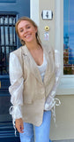 BLAZER JADA LINNEN BEIGE MET HARTJES MOUWEN