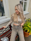 TOP MINKA CROPPED MET PAILLETTEN CHAMPAGNE GOUD