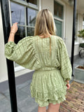 SET ROOS GROEN LUREX RUFFLE