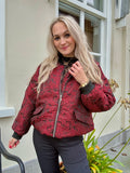 BOMBER JAS MILOU BLOEMENPRINT BORDEAUX ZWART