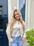 BOMBER LISA BEIGE MET PATROON