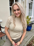 TOP DIANNA BEIGE MET DIAMANTEN