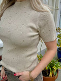 TOP DIANNA BEIGE MET DIAMANTEN