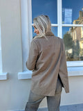 BLAZER SARA SPLIT BACK TAUPE MET STRASS