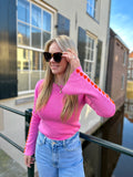 TOP ELINE ROZE MET ORANJE HARTJES