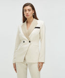 BLAZER KENNY ECRY MET BEIGE KRAAG EN ZWARTE DETAILS JOSH V