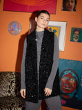 GILET JAYJAY ZWART GLITTER STUDIO AMAYA