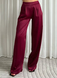 BROEK EVELIEN BORDEAUX SATIJN WIDELEG