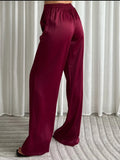 BROEK EVELIEN BORDEAUX SATIJN WIDELEG