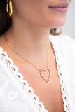 SCHAKELKETTING MET OPEN HART EN PARELS MY JEWELLERY