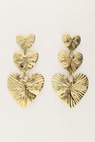 OORBELLEN DRIE HAMMERED HEARTS MY JEWELLERY