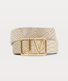 RIEM PERRI MET SLANGENPRINT EN ASH BEIGE JOSH V