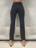 JEANS ZWARTGRIJS WIDE LEG